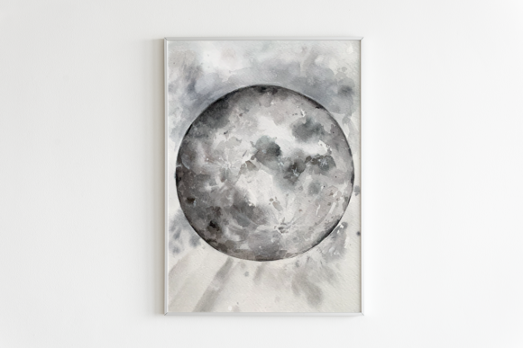 Download Watercolor Moon Poster and Clip Art - Moon poster Collection