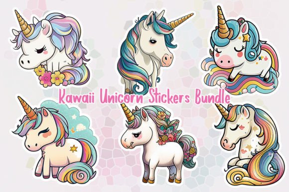 Download Kawaii Unicorn Stickers Bundle - Unicorn stickers Collection