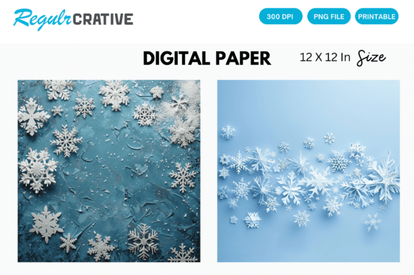 Download Snowflake Christmas Digital Paper Pack - Premium Resources