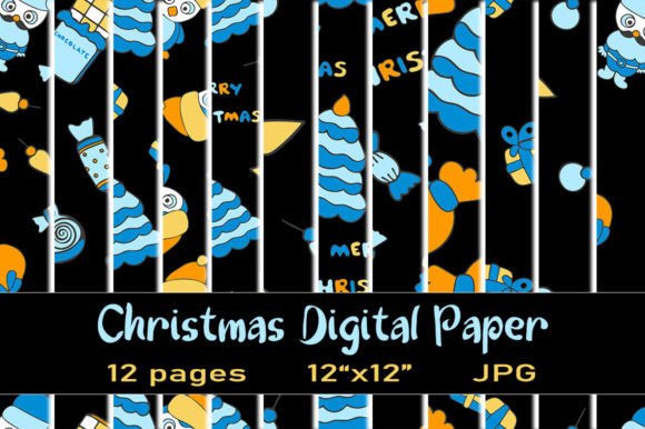 Download 12 Christmas Digital Paper Pack - Premium Bundle