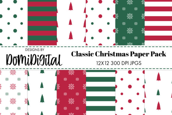 Download Classic Christmas Digital Paper Pack - Premium Resources