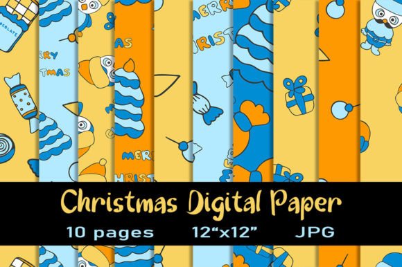 Download 10 Christmas Digital Paper Pack - Premium Bundle