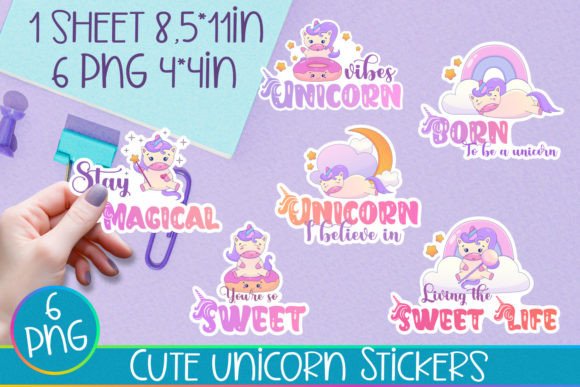 Download Cute Unicorn Stickers 6 PNG - Unicorn stickers Collection