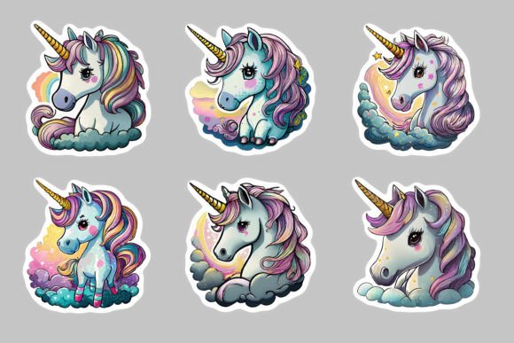 Download Unicorn Stickers PNG Graphic - Unicorn stickers Collection