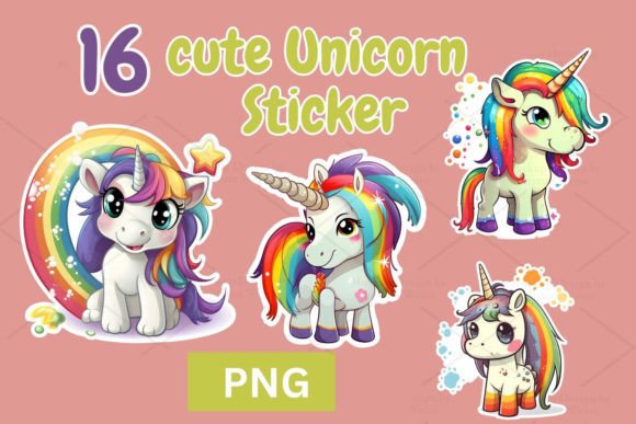 Download 16 Cute Unicorn Stickers 661 - Unicorn stickers Collection