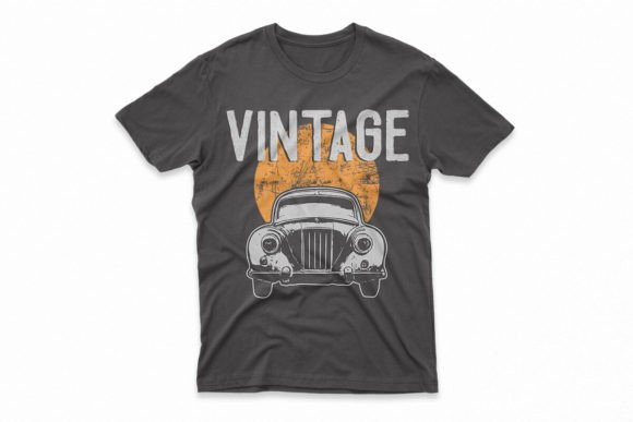 Download Vintage Car with Retro Moon Poster. - Moon poster Collection